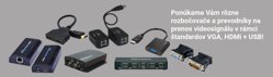 VGA, HDMi a USB pre kamerové systémy | ALERTECH