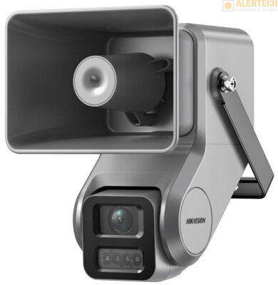 DZQACAM07G1-4LIZSU, IP security reproduktor kombinovaný s 4MPx IP zoom kamerou, 2 x mikrofón, inštalácia exteriér (aj na stĺp), 7W, ideálny pre stráženie exteriérových priestorov budov