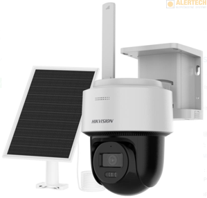 DZ2DE2C400MWG-E, PT otočná kamera, nemá zoom, pripojenie do 4G siete, fotovoltický panel, rozlíšenie 4MPx, detekcia osoby a vozidla, mikrofón + reproduktor, COLORVU - farebný obraz v noci, automatické sledovanie cieľa