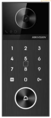 DS-KV6124-WBE1, 4MPx kamera, prístupy: bezdotykový čip alebo karta, PIN kód, bluetooth, 1 x fyzické tlačítko na vyzvonenie, otváranie 2 vstupov, komunikácia cez internet, WIFI