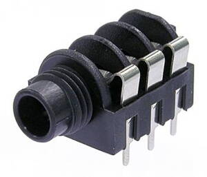 REAN M254-82 - konektor jack 6.3mm stereo do plošného spoja