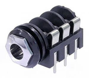 REAN M223-02 - konektor jack 6.3mm stereo do plošného spoja