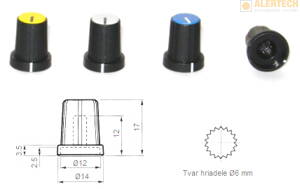 TP111 006 - gombík na otočný potenciometer