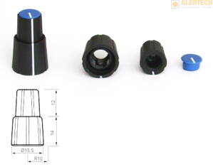 TA151 006 - kombinovaný gombík na dvojitý otočný poťák