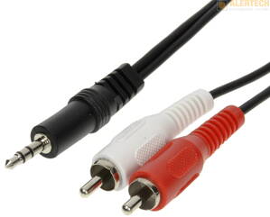Prepojovací kábel 1x 3,5mm stereo jack - 2x RCA (Cinch)