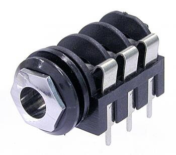 REAN M223-02 - konektor jack 6.3mm stereo do plošného spoja