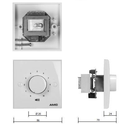 VC 60RX - regulátor hlasitosti 60W/100V