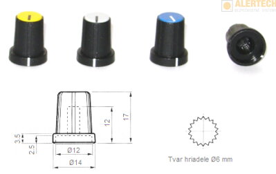 TP111 006 - gombík na otočný potenciometer
