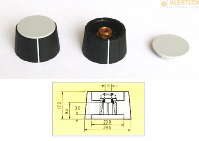 S291 006 - gombík na otočný potenciometer