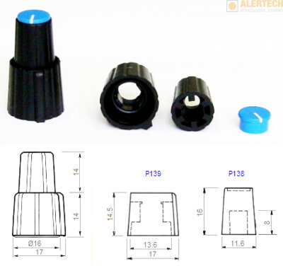 P138+P139 - kombinovaný gombík na dvojitý potenciometer